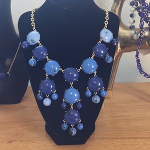 Blue Bubble Statement Necklace & Earring Set